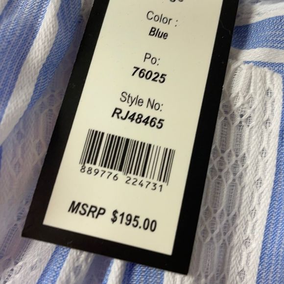 Romeo and Juliet Blue Stripe Cold Shoulder Tunic - Picture 4 of 4